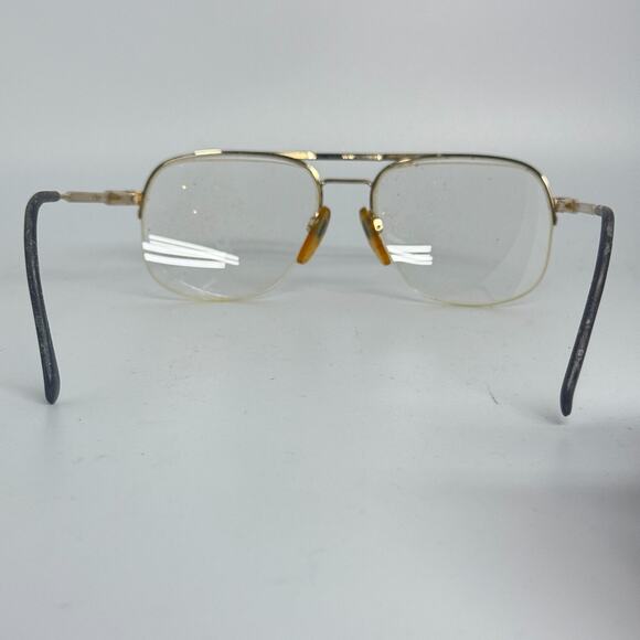 Vintage Luxottica Carlos 2 Silver Pilot Half-Rim Sunglasses Italy H17130 - Picture 3 of 7